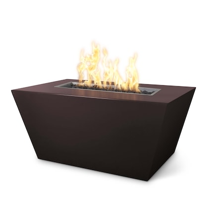 The Outdoor Plus 72 Rectangular Mesa Fire Pit, Powder Coated Metal, Java, Liquid Propane OPT-PCTT7224E12V-JAV-LP